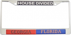 View Buying Options For The Georgia + Florida House Divided Split License Plate Frame