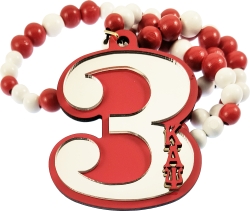 View Buying Options For The Kappa Alpha Psi® Line #3 Mirror Wood Color Bead Tiki Necklace