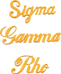 View Buying Options For The Sigma Gamma Rho Script Iron-On Patch Set