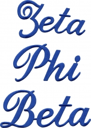 View Product Detials For The Zeta Phi Beta Script Iron-On Patch Set