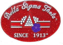 View Product Detials For The Delta Sigma Theta Pyramid Since 1913 Glitter Oval Lapel Pin