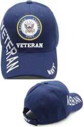 View Product Detials For The Navy Emblem Veteran Shadow Text Mens Cap