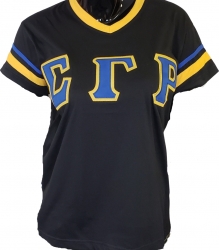 View Product Detials For The Buffalo Dallas Sigma Gamma Rho Striped V-Neck T-Shirt