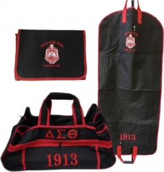 View Product Detials For The Buffalo Dallas Delta Sigma Theta 3 Piece Travel Bag Bundle With Cosmetic Bag