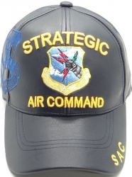 View Product Detials For The Strategic Air Command Shadow Vinyl Leather Mens Cap
