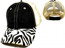 View Buying Options For The Plain Pigment Zebra Bill Ladies Meshback Cap