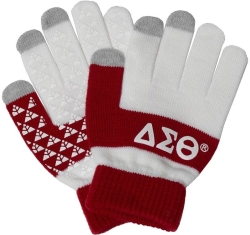 View Product Detials For The Delta Sigma Theta Knit Texting Gloves