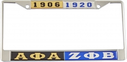 View Buying Options For The Alpha Phi Alpha + Zeta Phi Beta Split Founder Year License Plate Frame