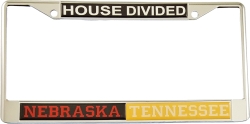 View Buying Options For The Nebraska + Tennessee House Divided Split License Plate Frame