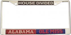 View Buying Options For The Alabama + Mississippi House Divided Split License Plate Frame