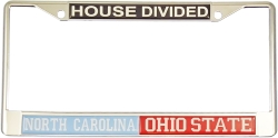 View Buying Options For The North Carolina + Ohio State House Divided Split License Plate Frame