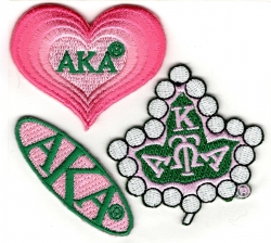 View Buying Options For The Alpha Kappa Alpha 3-Pack B New Embroidered Stick-On Applique Patches