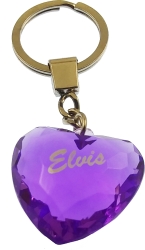 View Product Detials For The Elvis Presley Script 3D Crystal Heart Acrylic Keyring