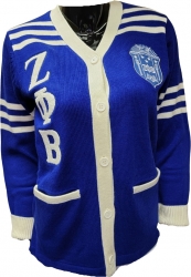 View Product Detials For The Buffalo Dallas Zeta Phi Beta Cardigan Sweater