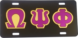 View Buying Options For The Omega Psi Phi Outline Mirror License Plate