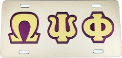 View Buying Options For The Omega Psi Phi Outline Mirror License Plate
