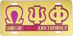 View Buying Options For The Omega Psi Phi Sons of Blood and Thunder Mirror License Plate