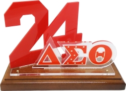 View Buying Options For The Delta Sigma Theta Acrylic Desktop Line #24 With Wooden Base