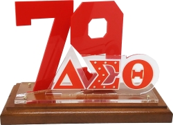 View Buying Options For The Delta Sigma Theta Acrylic Desktop Line #79 With Wooden Base
