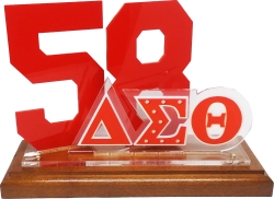 View Buying Options For The Delta Sigma Theta Acrylic Desktop Line #58 With Wooden Base