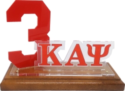 View Buying Options For The Kappa Alpha Psi Line #3 Desktop Piece With Wooden Base