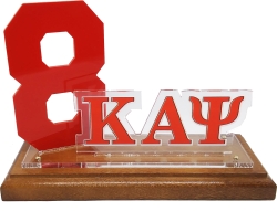 View Buying Options For The Kappa Alpha Psi Acrylic Desktop Line #8 With Wooden Base