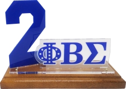 View Buying Options For The Phi Beta Sigma Acrylic Desktop Line #2 With Wooden Base