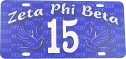 View Buying Options For The Zeta Phi Beta Printed Line #15 License Plate