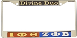 View Buying Options For The Iota Phi Theta + Zeta Phi Beta Split Divine Duo License Plate Frame