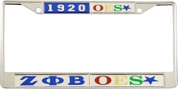 View Buying Options For The Zeta Phi Beta + Eastern Star Split Founder Year License Plate Frame