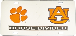 View Buying Options For The Clemson + Auburn House Divided Split License Plate Tag