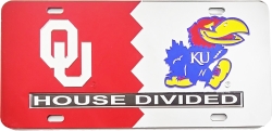 View Buying Options For The Oklahoma + Kansas House Divided Split License Plate Tag