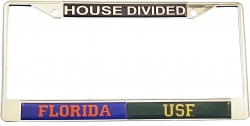View Buying Options For The Florida + South Florida House Divided Split License Plate Frame