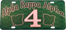 View Buying Options For The Alpha Kappa Alpha Printed Graphic Raised Line #4 License Plate