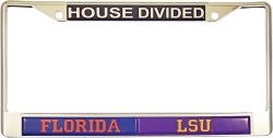 View Buying Options For The Florida + LSU House Divided Split License Plate Frame