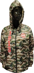 View Buying Options For The Buffalo Dallas Delta Sigma Theta Camo Hooded Windbreaker Line Jacket