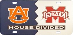 View Buying Options For The Auburn + Mississippi State House Divided Split License Plate Tag