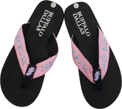 View Product Detials For The Buffalo Dallas Jack And Jill Of America Thong-Style Flip Flops
