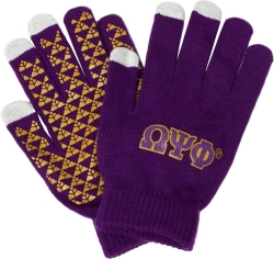 View Product Detials For The Omega Psi Phi Knit Texting Gloves