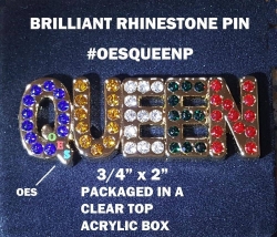 View Product Detials For The Eastern Star Queen Rhinestone Lapel Pin