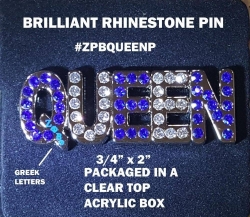 View Product Detials For The Zeta Phi Beta Queen Rhinestone Lapel Pin