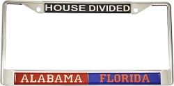View Buying Options For The Alabama + Florida House Divided Split License Plate Frame