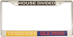 View Buying Options For The Tennessee + Mississippi House Divided Split License Plate Frame