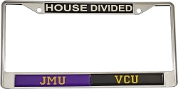 View Buying Options For The James Madison + Virginia Commonwealth House Divided Split License Plate Frame