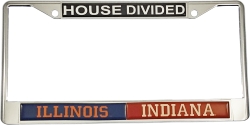 View Buying Options For The Illinois + Indiana House Divided Split License Plate Frame