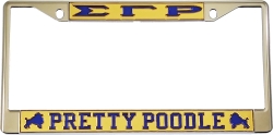 View Buying Options For The Sigma Gamma Rho Pretty Poodle Symbols License Plate Frame