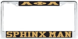 View Buying Options For The Alpha Phi Alpha Sphinx Man License Plate Frame