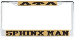 View Buying Options For The Alpha Phi Alpha Sphinx Man License Plate Frame