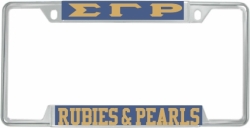 View Buying Options For The Sigma Gamma Rho Rubies & Pearls License Plate Frame