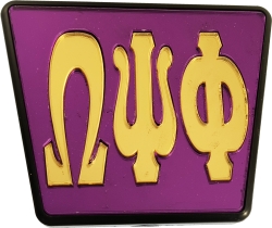 View Buying Options For The Omega Psi Phi Greek Letter Trailer Hitch Cover